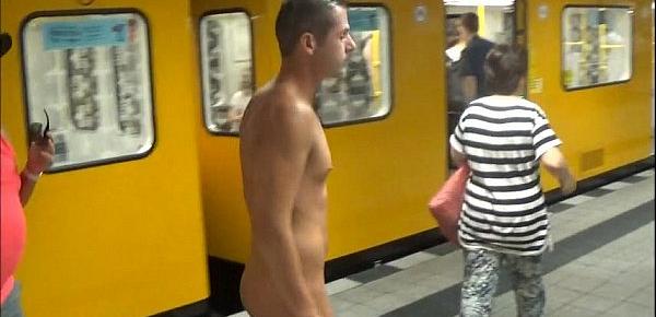  Naked guy in the subway of Berlin